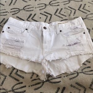 White pistola jean shorts